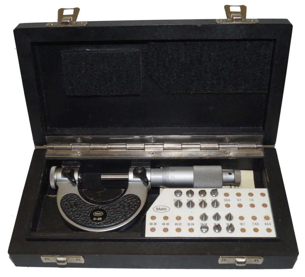 Mahr Thread Micrometer, Anvils, Case, 0-25mm » ToolingCrib.com