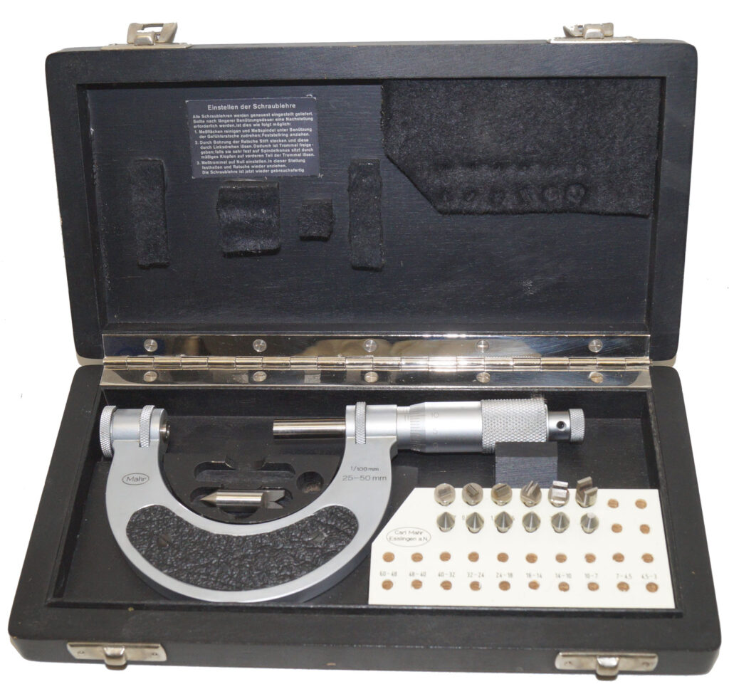 Mahr Thread Gage, Anvils, Case, Setting Standard, 25-50mm » ToolingCrib.com