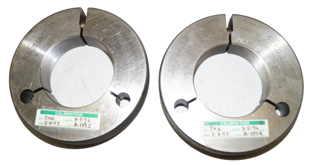 5/8-24 UNEF 2A Thread Ring Gauge Set - GO/NOGO Tool Steel Inspection Gage
